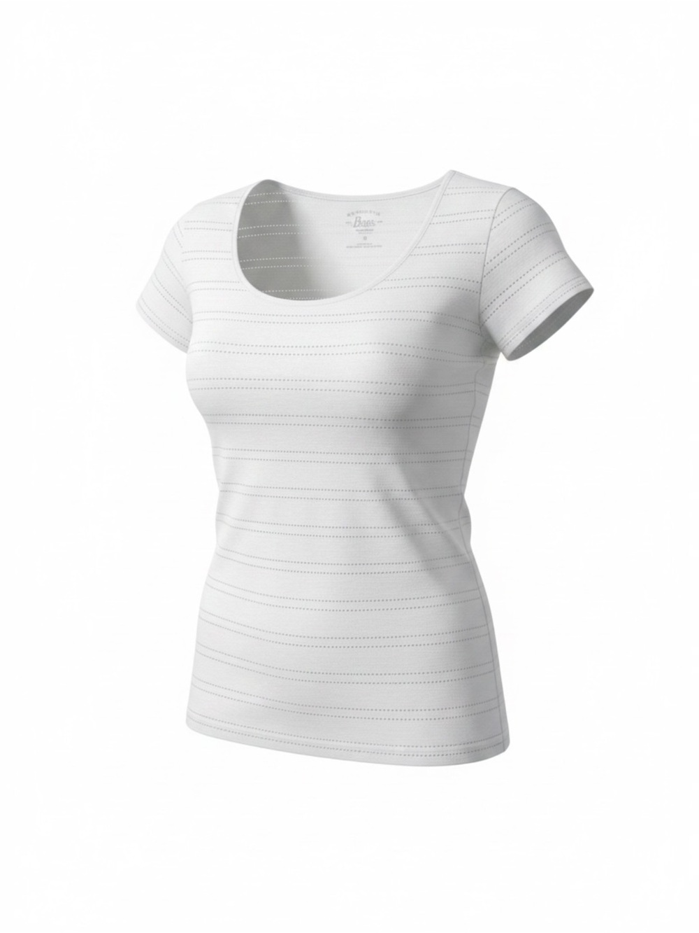 Bass Cream Light Short Sleeve Tee White Cotton Blend